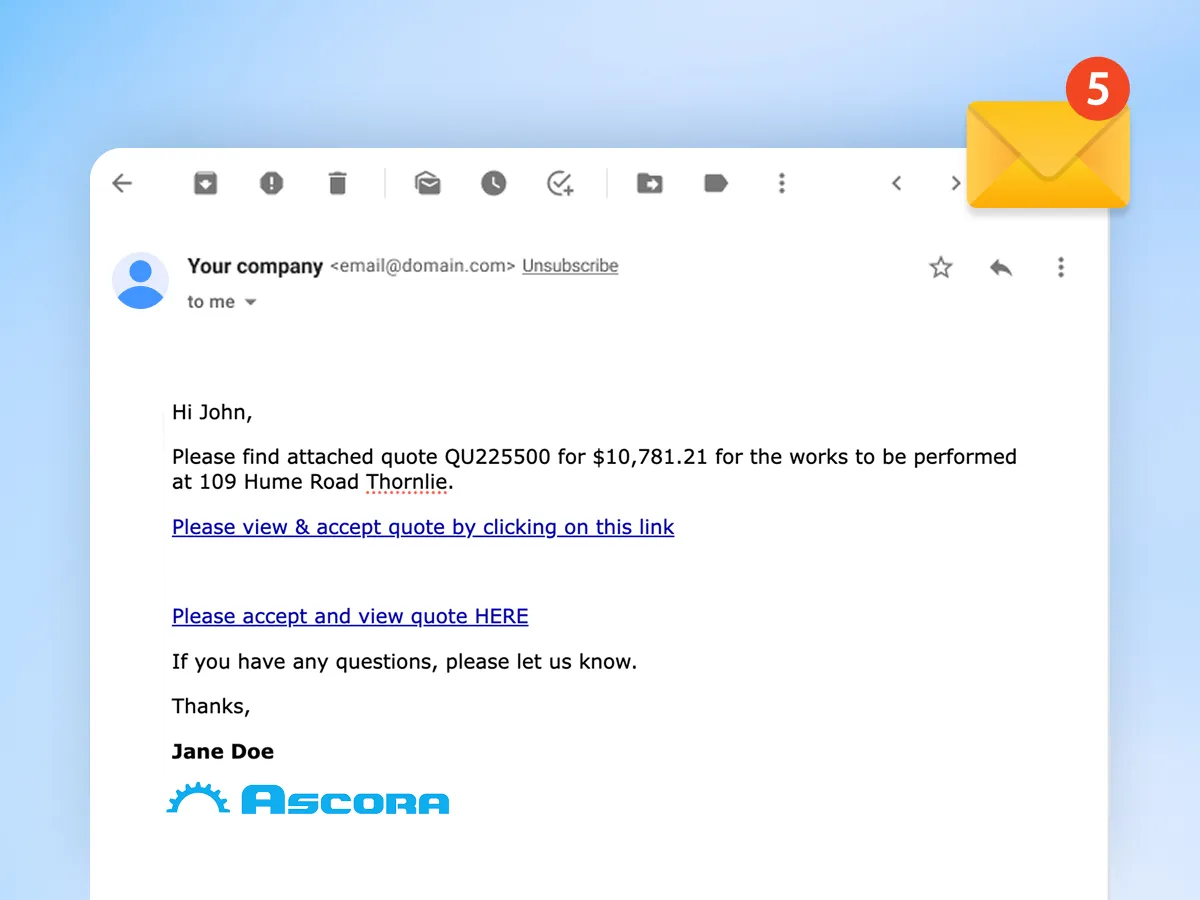 Accept and pay online in Ascora