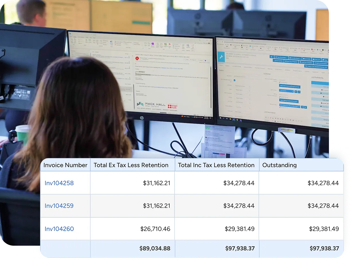 Accounts payable team reviewing retention invoices