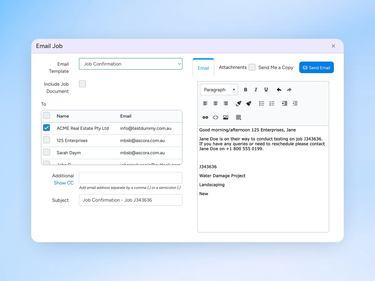 Real-time updates in Ascora