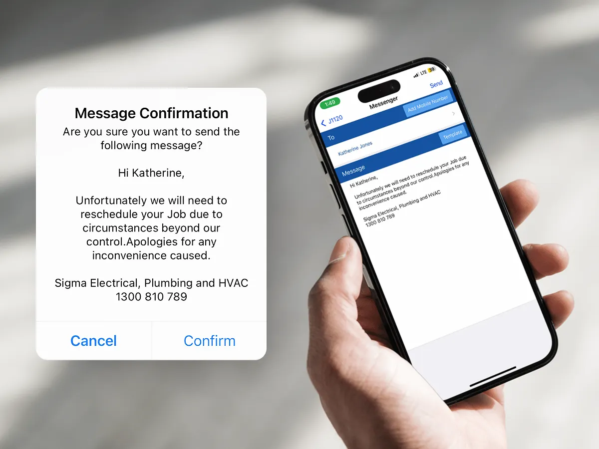 SMS notification appearing on a mobile screen.