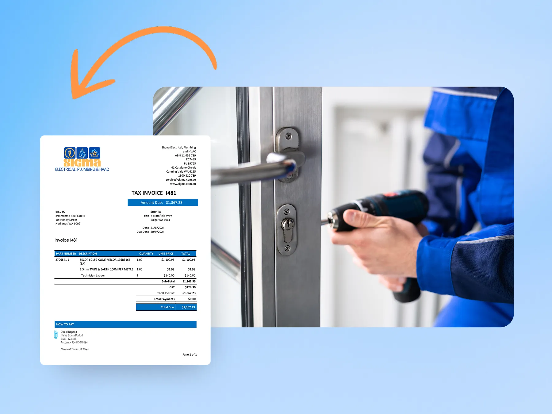Generation of company-branded invoices with ease.